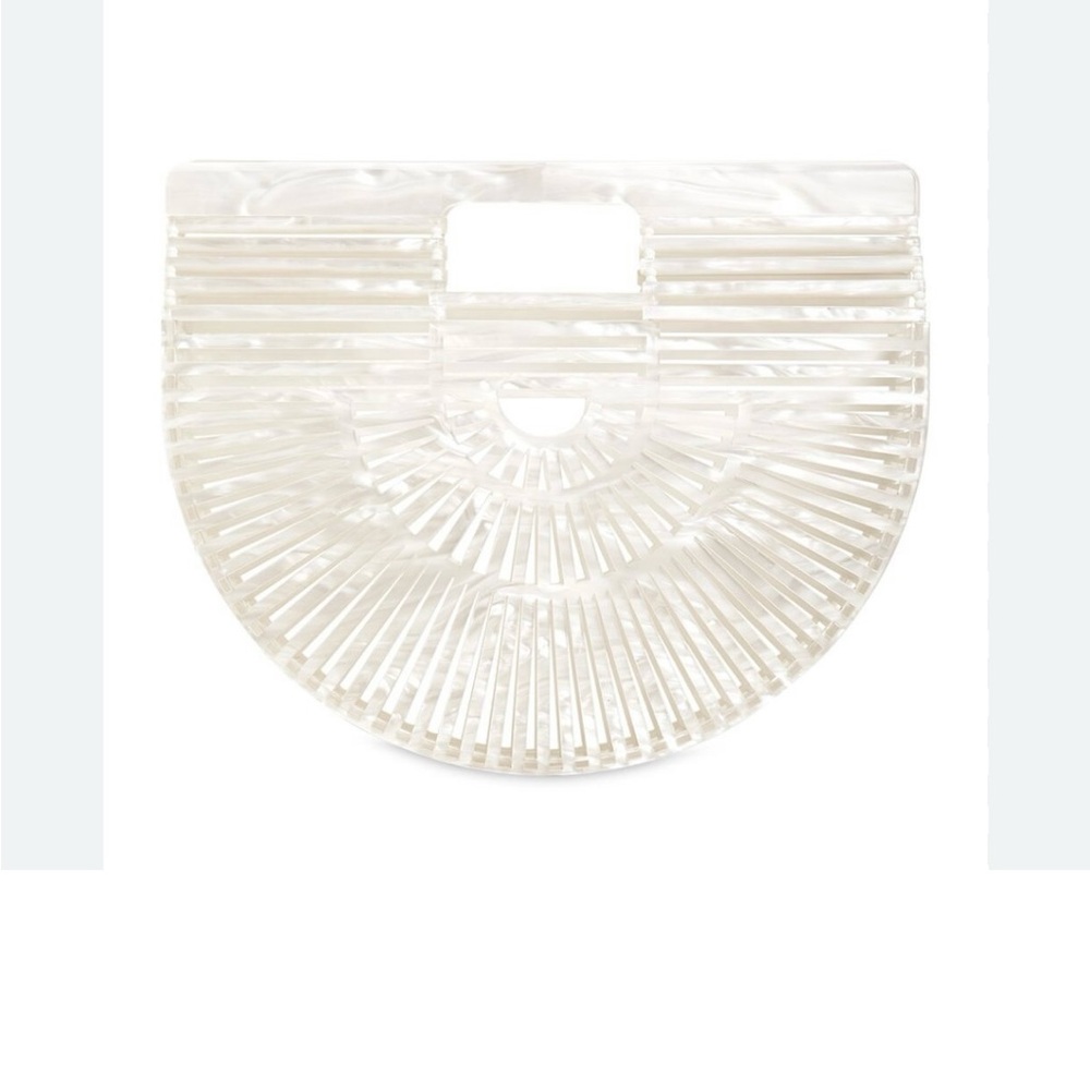 Cult Gaia White Acrylic Clutch with Unique Design